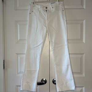 AG jeans. White cropped flare. Stretchy.